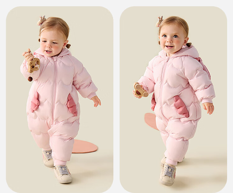 Minibala Bala Waterproof Down Jumpsuit Baby Clothes Bear Romper Boys Girls Thickened Down Onesie 13