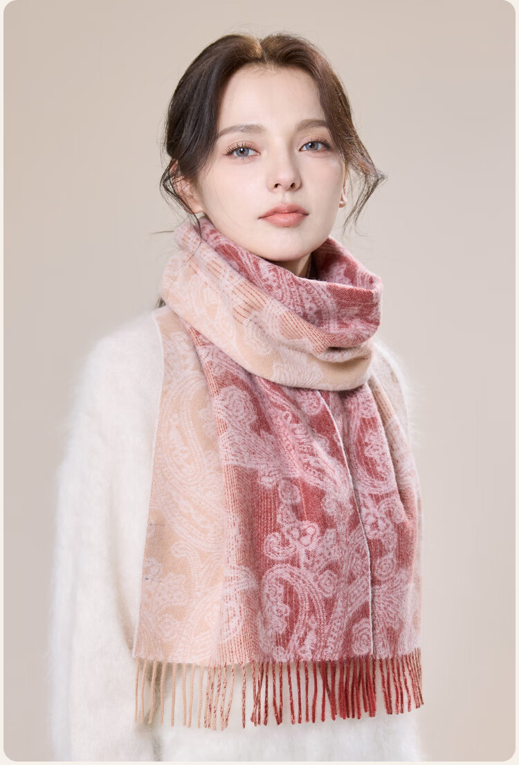 JIUMU 100% Cashmere Scarf Women Autumn Winter Shawl Warm Neck Warmer Female New Year Birthday Gift Box Set 7