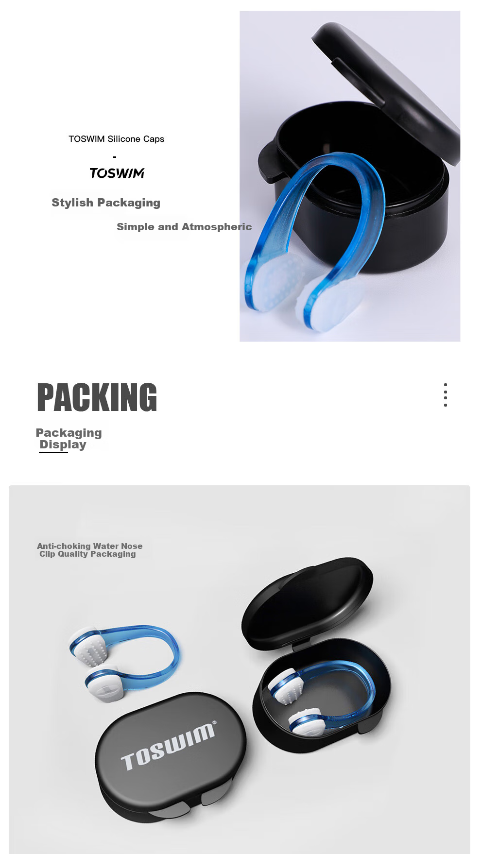 TOSWIM Swimming Nose Clip Professional Adult Diving Anti-Choking Waterproof Non-Slip Nose Clip for Shallow Beaches 6