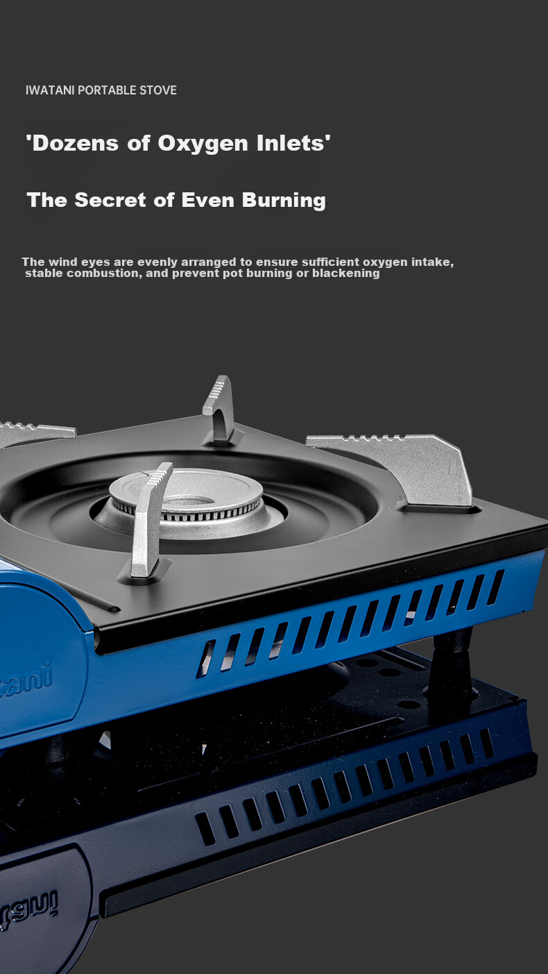 Iwatani Outdoor Portable Cassette Stove, Self-Driving Tour, Butane Stove, Gas Stove, Cookware, ZB-19LS Blue 8