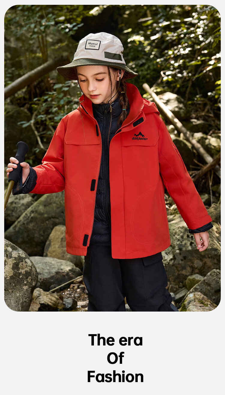 ASK JUNIOR Kids Long Sleeve Jacket Unisex Autumn Windproof Outdoor Running Sports Hiking Coat 5