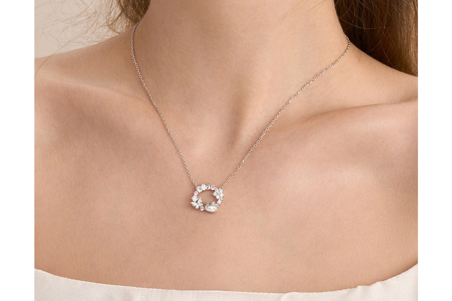 ChaoSeHui Hello Kitty Sterling Silver Necklace for Women Luxury Birthday Gift Girlfriend Qixi Valentine's Day Gift 3223 10