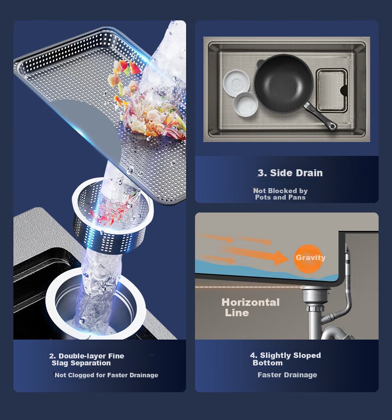 Haier Large Single Sink, Kitchen Thickened 304 Stainless Steel Vegetable Washing Basin, Integrated Hand-Washing Sink, Food Prep Sink with Strainer 10