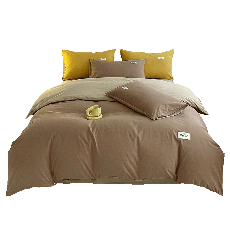 Hodo Pure Cotton Duvet Cover Single Piece Xinjiang Full Cotton Quilt Cover Single Student Dormitory Quilt Set 160*210cm Beige + Khaki