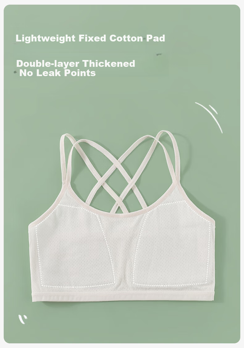 LangSha Girls' Modal Developmental Underwear First Stage Elementary School Children's Camisole Girls' Spaghetti Strap Bra 8