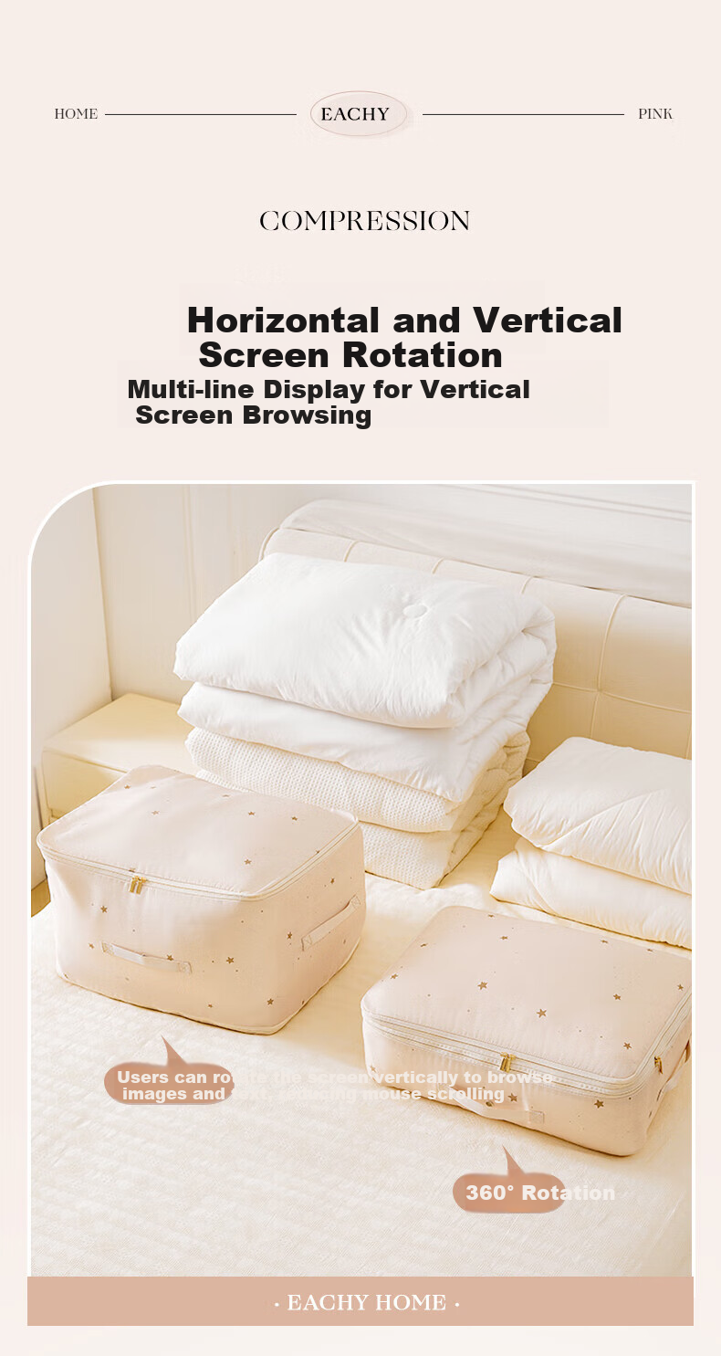 EACHY Quilt Storage Compression Bag for Down And Silk Quilts, Specialized Bedding Organizer Bag, Small Moonlight XL 7