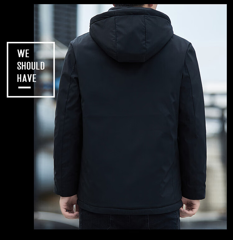 JEEP Men's Autumn Winter Casual Thickened Warm Outdoor Sports Cotton Jacket Dark Blue XL 3