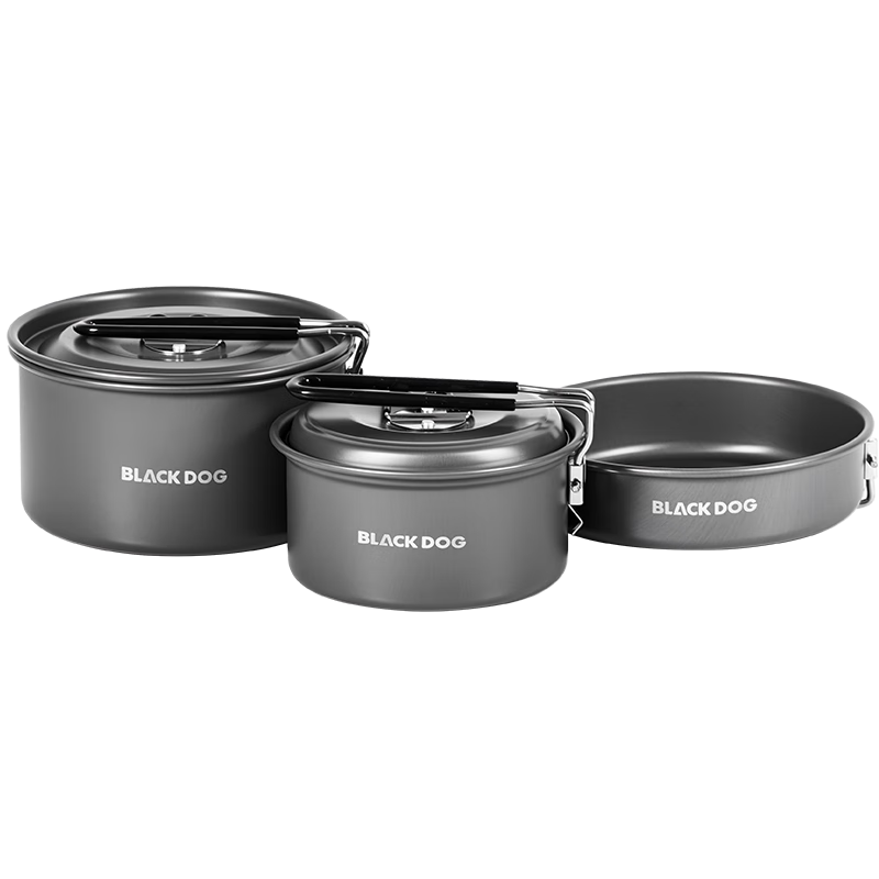 Black Dog Outdoor Camping Cookware Set Portable 3-in-1 Stove Pot Set