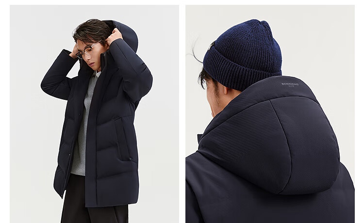 BOSIDENG 25-Year Winter Men's Thickened Hooded Loose Mid-Length Business Versatile Mall-Style Down Jacket 5