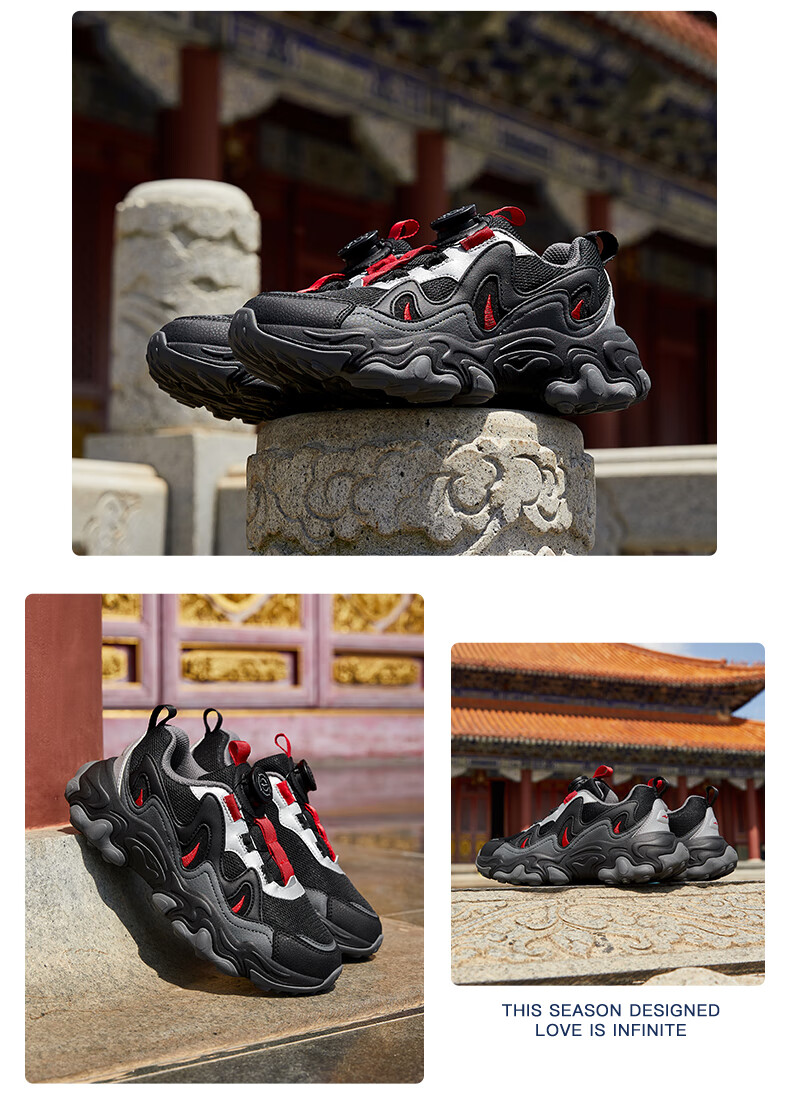 ERKE Kids Casual Shoes Boys and Girls Children's Youth Cushioning Warm Sports Shoes Black/Silver/Carbon Gray Size 40 19
