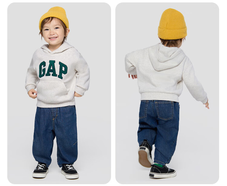GAP [Same Style for Older And Younger Kids], Boys And Girls Autumn Logo Fleece Hoodie 804635 9