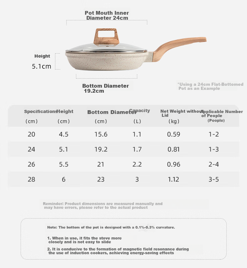 Carote 24cm Non-Stick Frying Pan Skillet for Home Use Pancake Egg Steak Cooking Pan 9