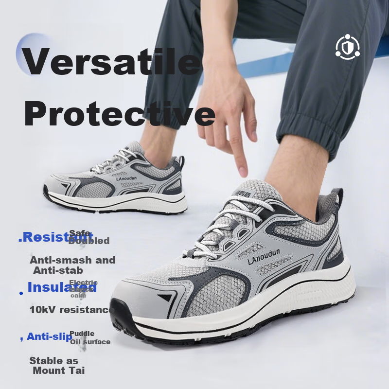 BlueOwl Shield Men's Summer Breathable Insulated Non-Slip Anti-Smash Toe Puncture-Resistant Comfortable Safety Work Shoes D261KV Size 40