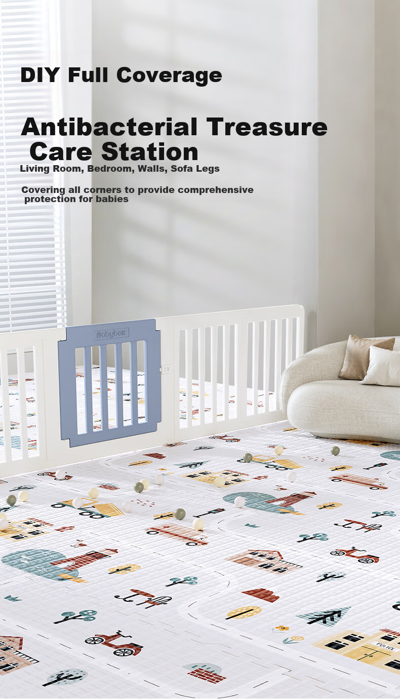 Beiboshi Babybox Antibacterial Crawling Mat, EPE Baby Play Mat, Children's Interlocking Foam Floor Mat, 6 Pieces, 2CM Thick 4