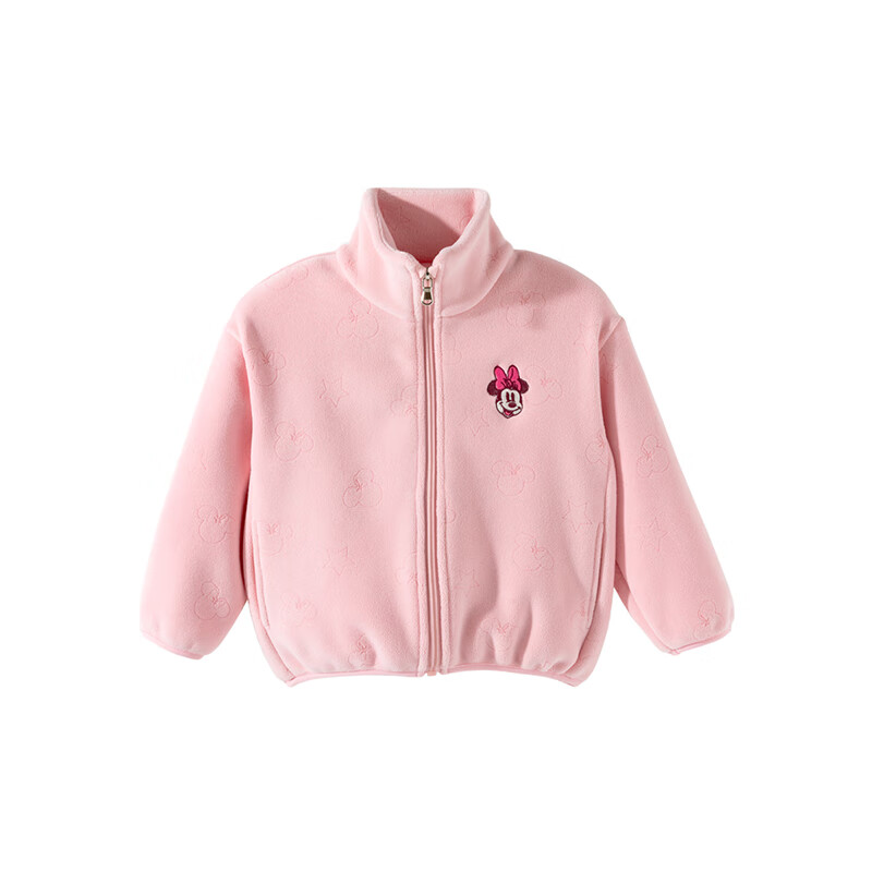 Disney Kids Autumn Winter Unisex Reversible Fleece Comfortable Warm Casual Versatile Jacket Pink 160