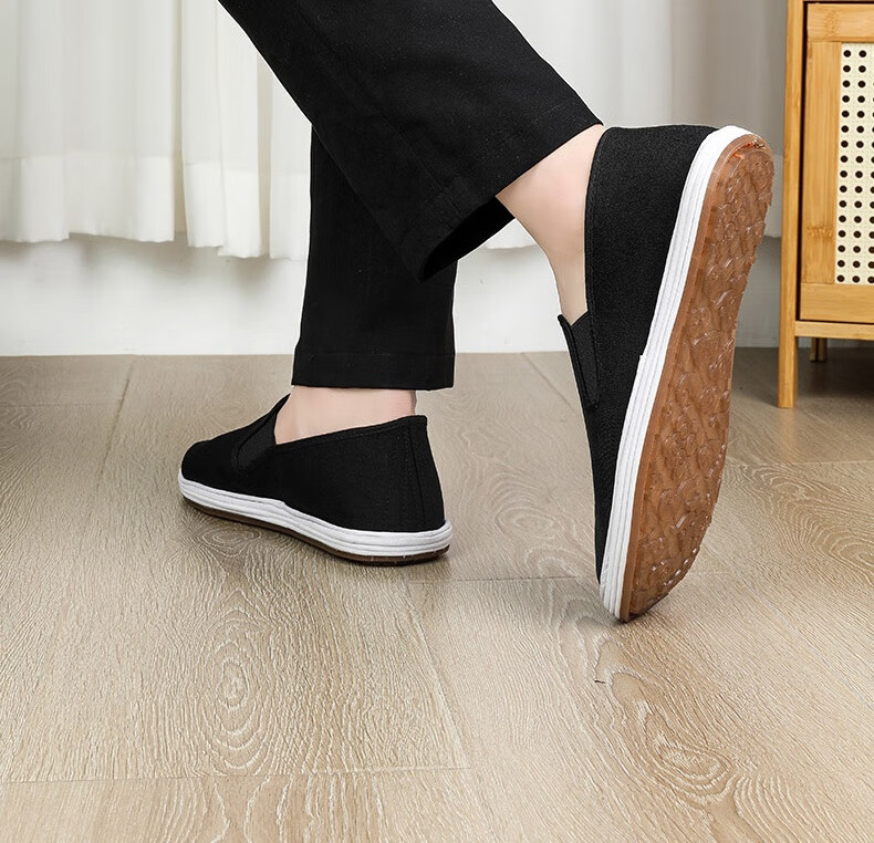 Lifeng Old Beijing Cloth Shoes Men's Genuine Handmade Thousand-Layer Mugwort Odor-Resistant Cowhide Sole Breathable Casual Shoes Black Size 40 18