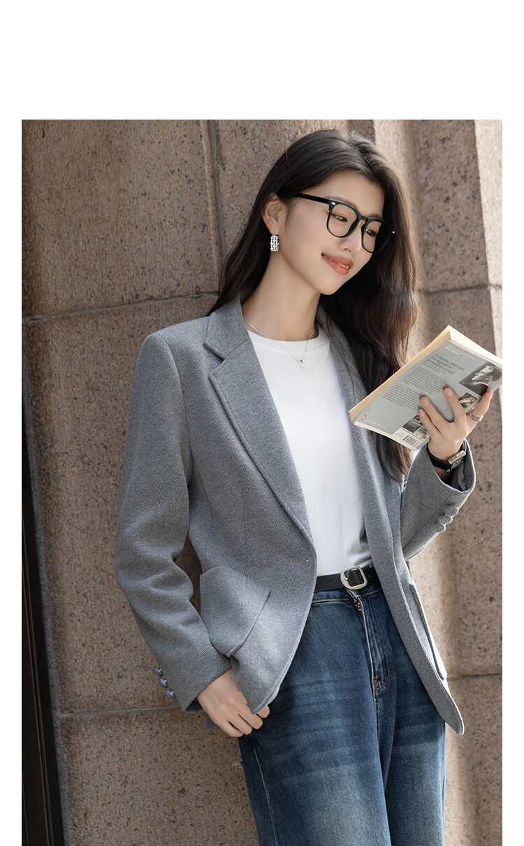 Demana [with Cloud Oxygen Cotton] Autumn Business Commuter Notched Lapel Single Button Waist Slim Fit Patch Pocket Women's Blazer 1