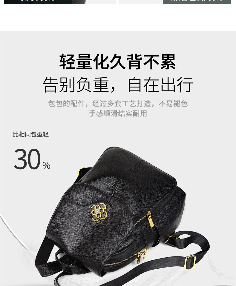 Aiqinghai Women's Leather Backpack, Lightweight Student Schoolbag, Travel Backpack, Luxury Laptop Bag, Birthday Gift for Girlfriend 1