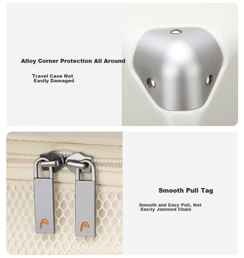 HEAD Aluminum Frame Suitcase for Men And Women, 28-Inch Password Lock Luggage, White And Yellow Color, 28 Inches 20