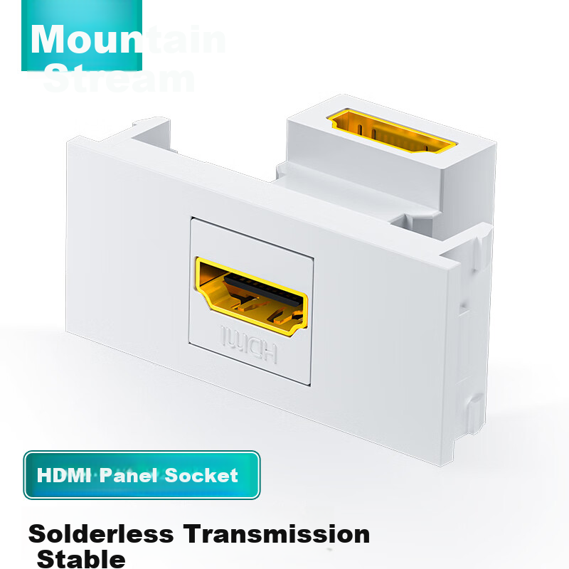 SAMZHE HDMI86 Panel Single Socket, Solder-Free 86-Type Module, HD TV Video Combination Module for Engineering Renovation Wiring Connection, Elbow, SZ-HDMI05