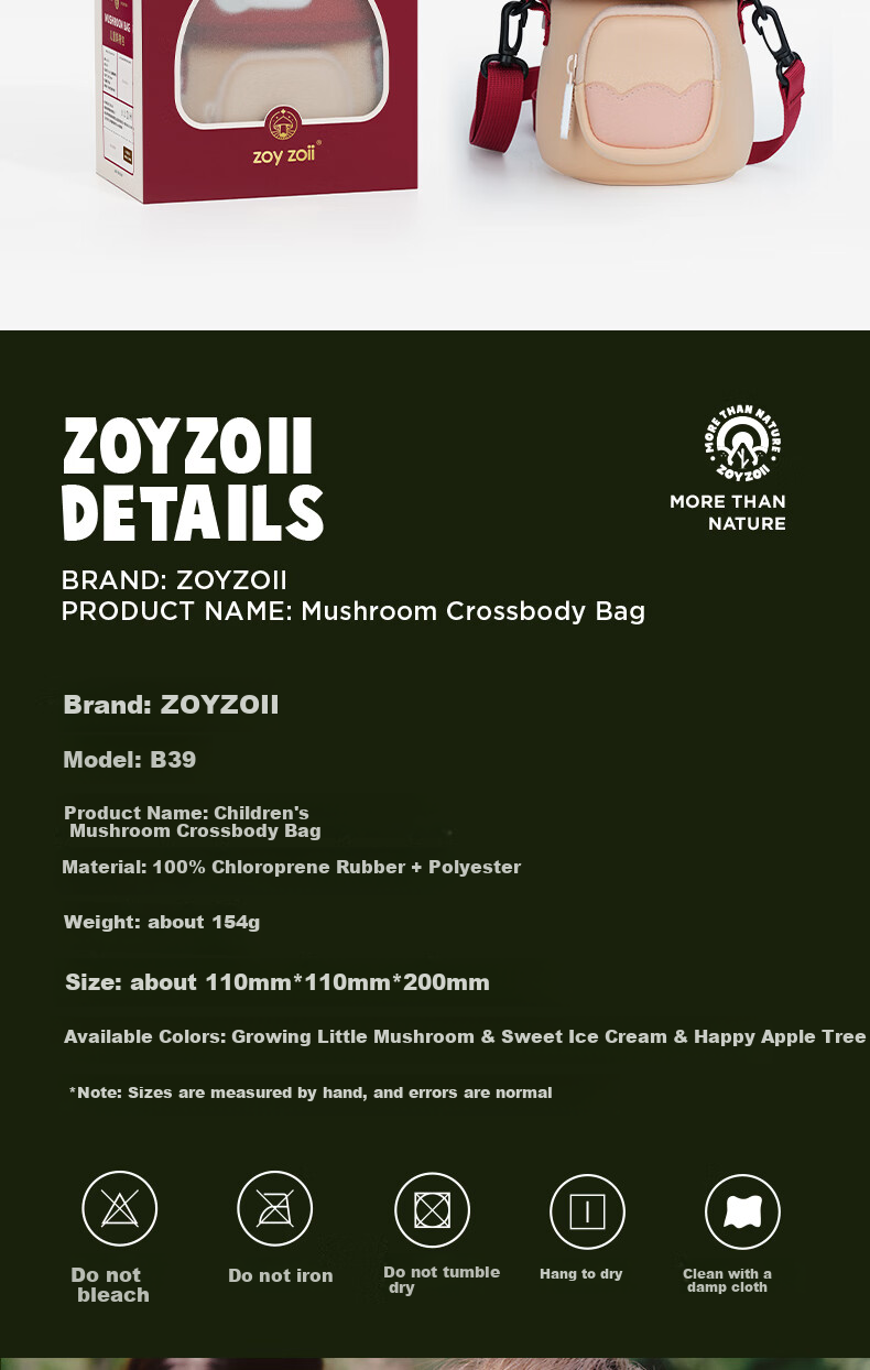 Zoy Zoii Children's Crossbody Bag for Girls And Boys, Lightweight Portable Small Backpack for Spring Outings And Travel, Birthday Gift for Kids 9