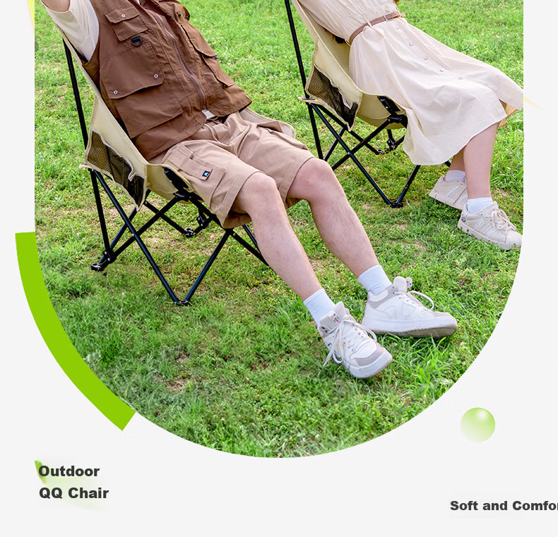 TAN XIAN ZHE Moon Chair Outdoor Folding Chair with Three Adjustable Height Settings High Back Lounge Chair Beach Chair Portable Fishing Stool 5