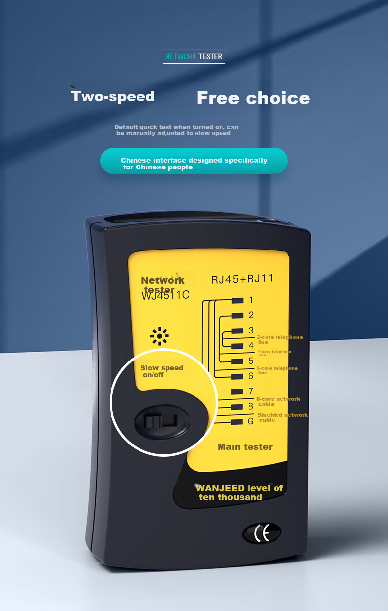 WANJEED (OFNPFTTH) Network Cable Tester, Multifunctional Network Tester, Line Tester, RJ45/RJ11 Network Cable And Telephone Line Signal Continuity Detector with Battery, WJ-1113 6