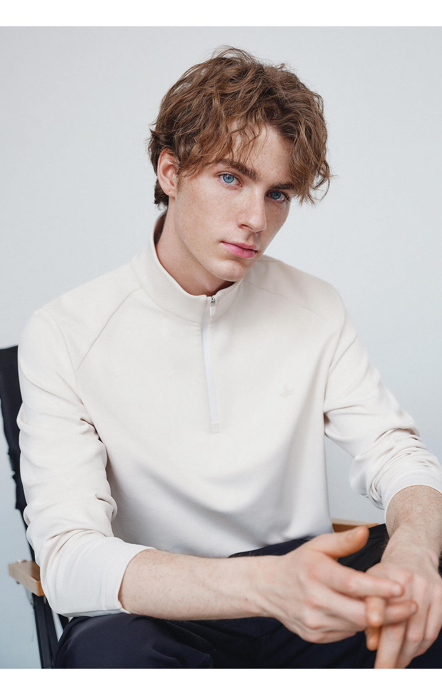 Navigare Celebrity-Inspired Small Sailboat Men's Half-Zip Brushed Casual Sweatshirt Inner Layer Top 1135845304 29