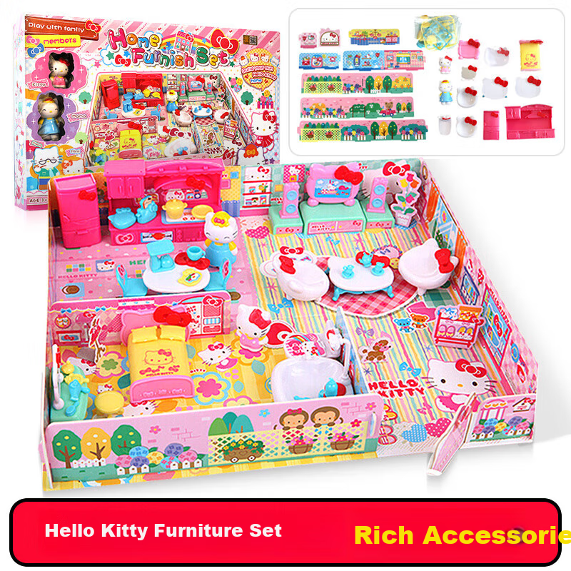 Qiji Hello Kitty Toy Kitchen Playset for Girls, Pretend Play, Children's Christmas Gift