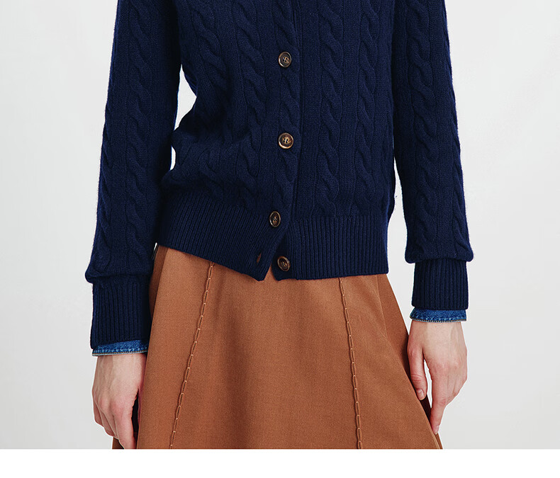 NaviKeel Italy Small Sailboat Women's 100% Wool Cable Knit Cardigan Sweater Jacket 2334094512 Light Gray M 89
