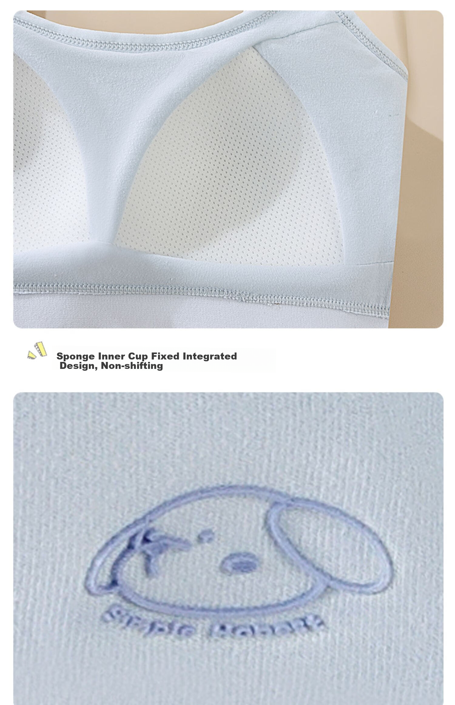 Ziyouxi Girls' Underwear, Puberty Student Bra, Middle School Girls' Second Stage Sports Anti-Shock Bra, Camisole 20