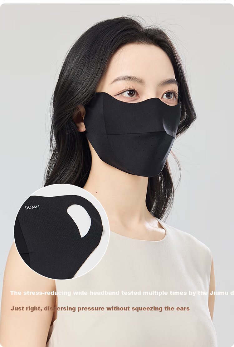 JIUMU Ice Silk Sun Protection Face Mask for Men And Women, Summer UV-Resistant Sunshade Cycling 3D Eye Corner Full Face Sun Protection Mask 11