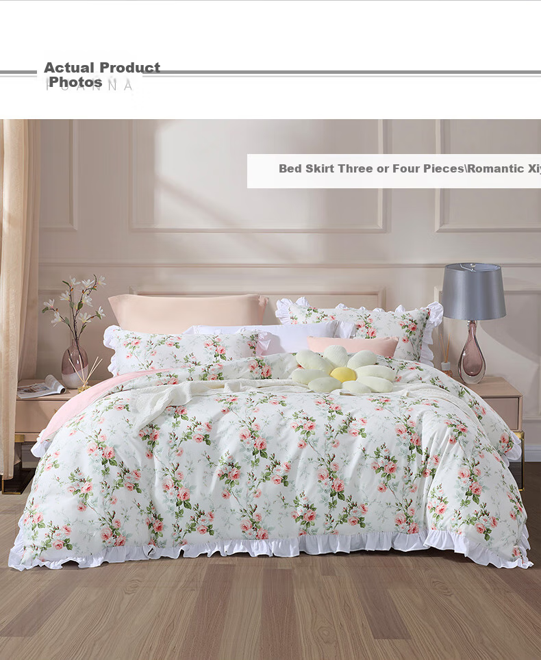 FUANNA Cotton Bedding Set of Three Pieces, Printed Single Bed Sheet for Student Dormitory, Xiyan 152*210cm 7