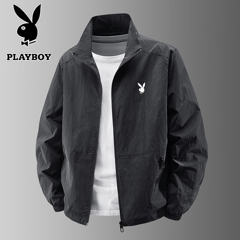 Мужская куртка PLAYBOY Весна-Осень, для спорта и отдыха, свободный крой, с воротником-стойкой, цвет Хаки, размер 3XL
