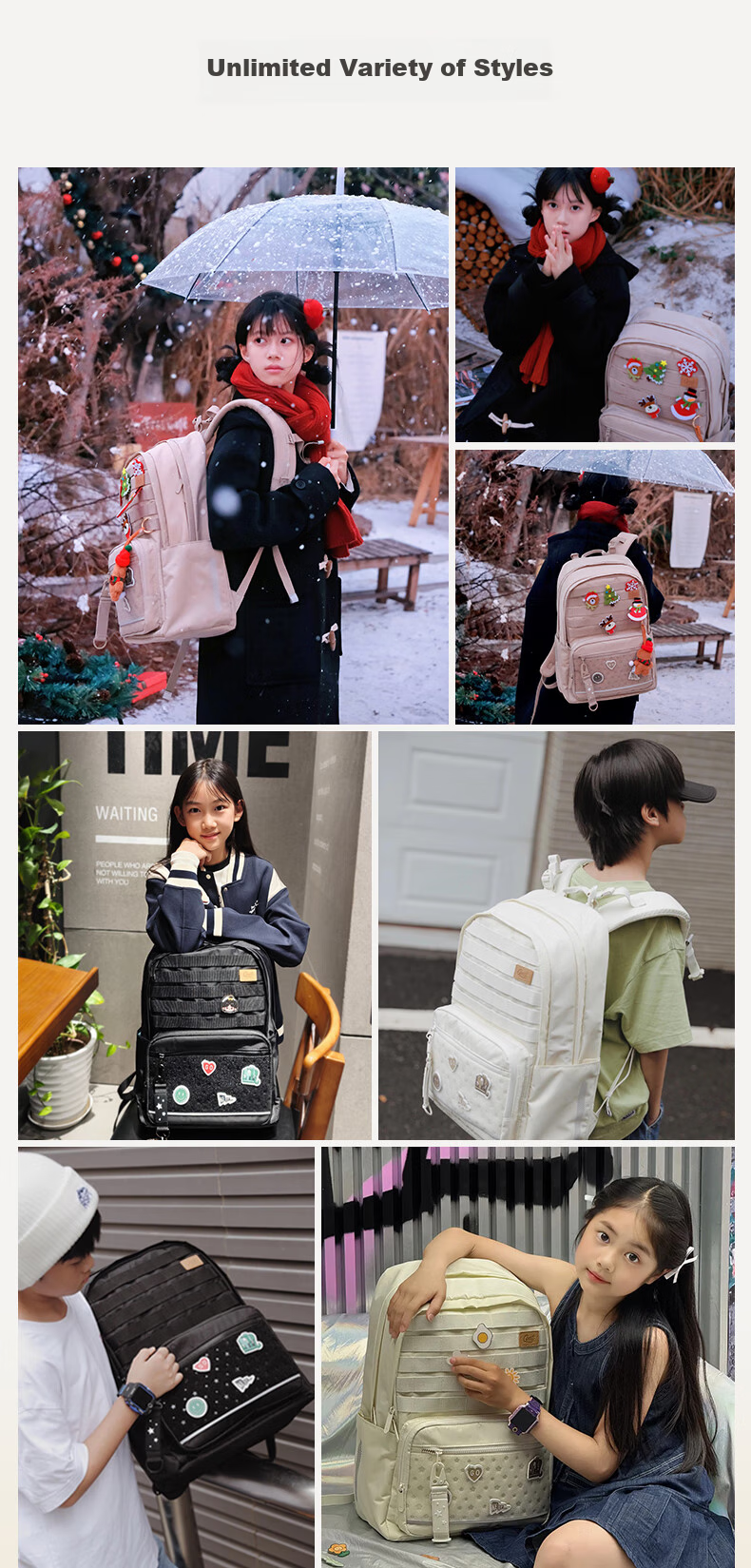 Gmt for Kids Backpack for Middle And High School Students, Elementary School Grades 5-6 Spine Protection Lightweight Large Capacity College Backpack for Women Brow 5