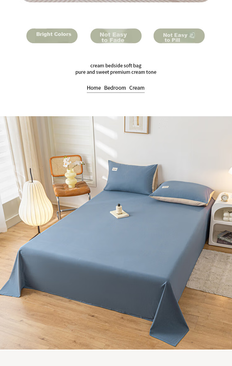 Grace 100% Pure Cotton Bed Sheet, Class A 7A Antibacterial, All-Cotton, Student Dormitory Single Bed Sheet, Single Piece, 160*230cm, Water Gree 8