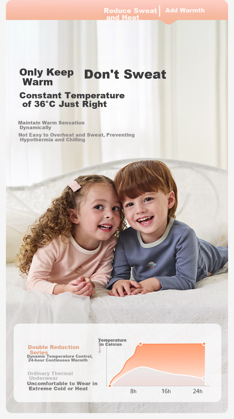 DAVE & BELLA Children's Underwear Set, Boys' Autumn Top And Pants, Girls' Antibacterial Two-Piece Autumn Outfit 5