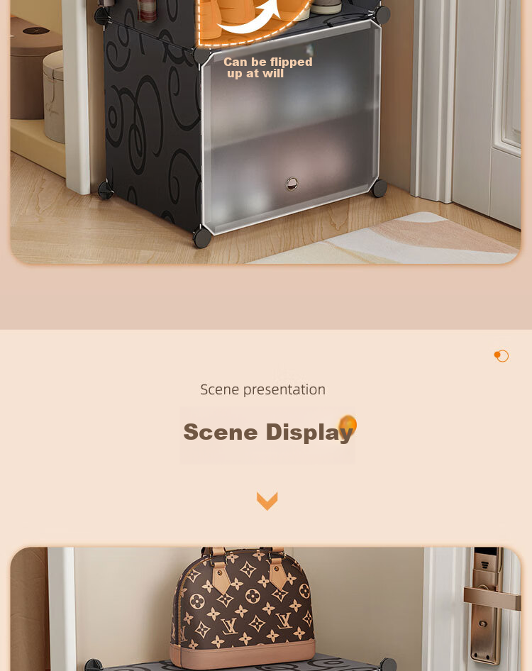 Anerya Ultra-Thin Shoe Cabinet, Entryway Simple Shoe Rack, Multi-Layer Dustproof Storage Shelf, Resin Assembly Cabinet, Single Column Four-Tier 8