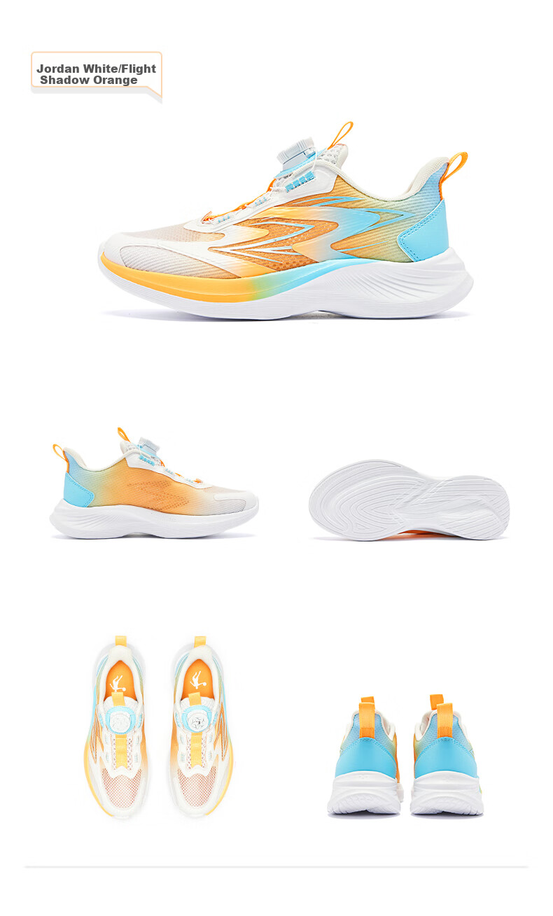 QIAODAN Girls' Running Shoes, Big Kids Summer Sports Shoes, Children's Rotary Buckle Sneakers, QIAODAN White/cotton Purple, Size 34 27