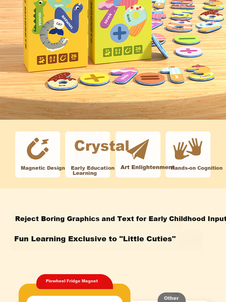 Pinwheel, 26 English Letters And Numbers Refrigerator Stickers, Animal-Themed Children's Early Education Cognitive Educational Toy, Letter Magnetic Stickers 2