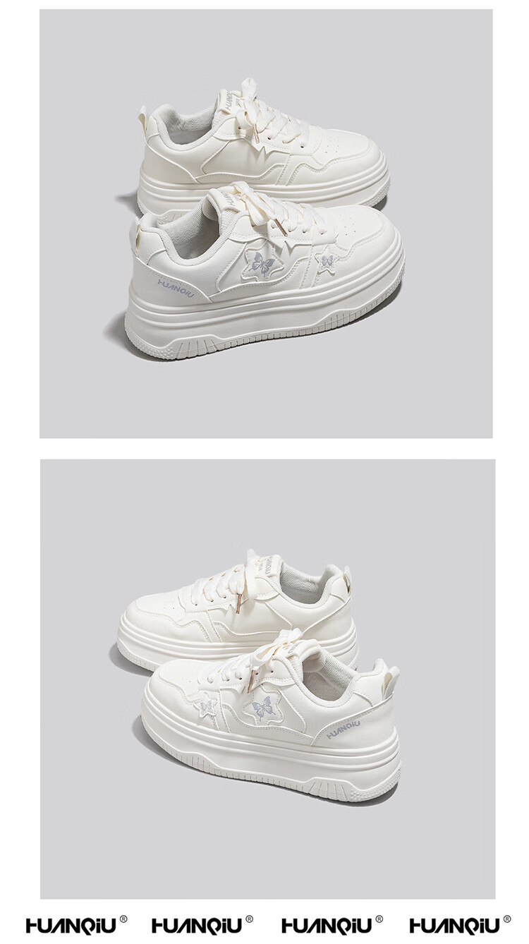 Global Back-to-School High-Style Beige Casual Sneakers for Women 2026 New Thick-Soled White Campus Student Trendy Shoes 10