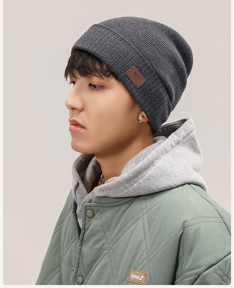 SEPTWOLVES Men's Winter Wool Blend Knit Beanie Warm Windproof Hat Autumn Winter Christmas Gift 4
