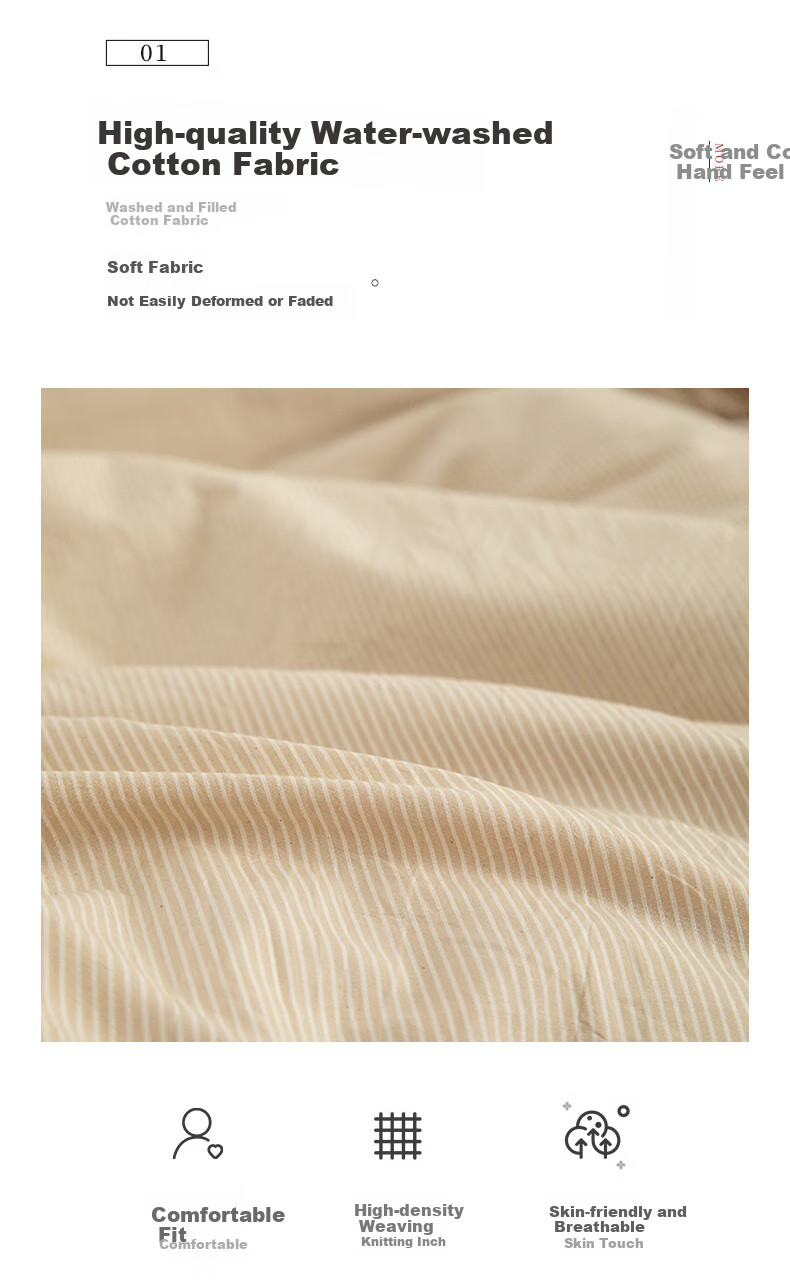 Sushidai Single Duvet Cover, Class A Color-Woven Pure Cotton, Washed Cotton Duvet Cover, All-Cotton Single Bed Cover, Mimi Tiao, 220*240cm 3