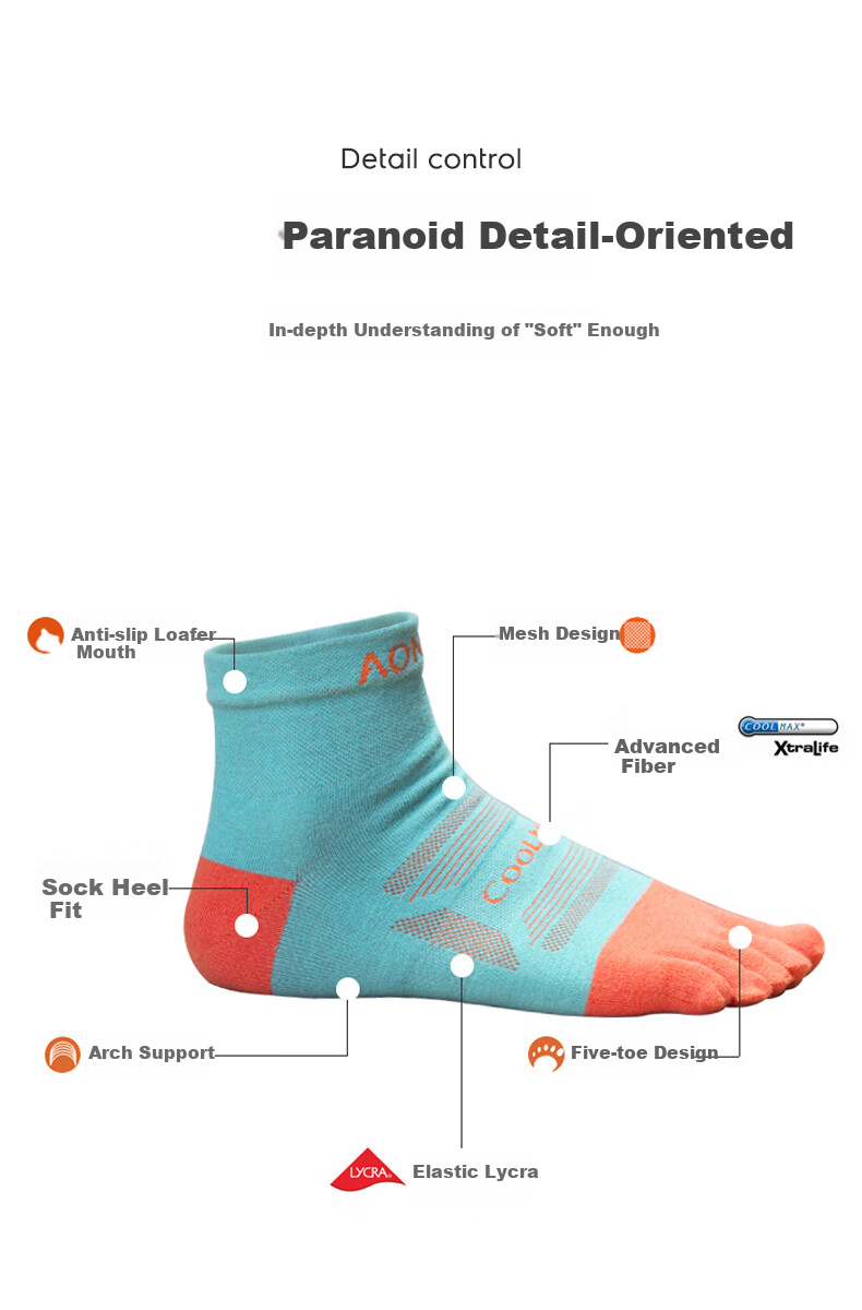 AONIJIE Running Five-Toe Socks, Sports Socks for Men And Women, Marathon Gear, Fitness Cycling Basketball Socks, Sweat-Absorbing Quick-Drying Casual Socks 11