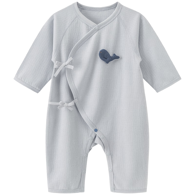 Guaiqixiong Newborn 0-3 Months Clothes, Spring And Autumn Baby Outfit, Long Sleeve Tie-Up Bodysuit, Full Moon And Hundred Days Celebration Baby Clothes