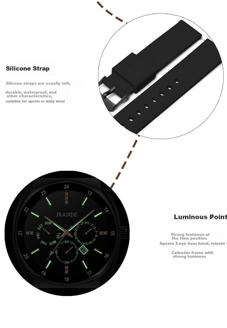 Gelangdi Student Watch Unisex Exam Silent Luminous Mechanical Quartz Wristwatch Civil Servant Valentine's Day Gift 8