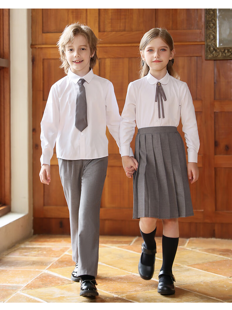Yinuofang Children's Performance Costume Set Boys' Shirt Suit Girls' Pleated Skirt Spring Autumn New 6