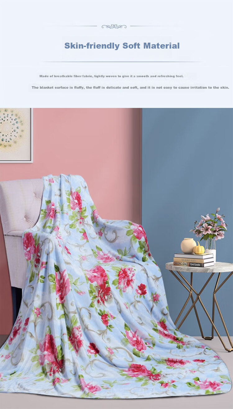 FUANNA Flannel Blanket - Flower Fairy Design, Multi-Purpose Small Throw Blanket, Single Layer, Home Use, Warm Small Blanket 4
