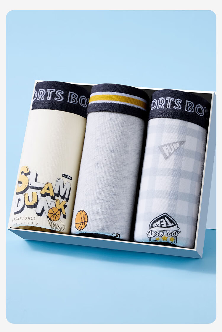 Cosmo Lady Boys' Cotton Underwear A-Class Student Boxer Shorts for Middle and High School Boys, 3-Pack 1