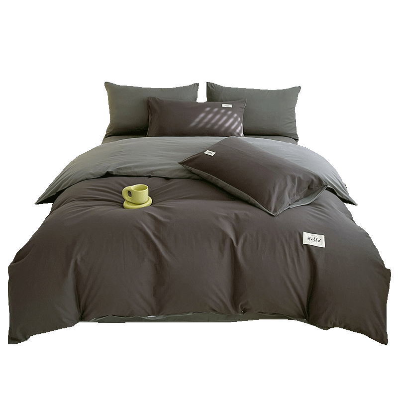 Hodo Pure Cotton Duvet Cover Single Piece Xinjiang Full Cotton Duvet Cover Single Student Dormitory Quilt Cover 160*210cm Dark Gray + Light Gray